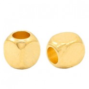 DQ metal beads Cube 4mm Gold